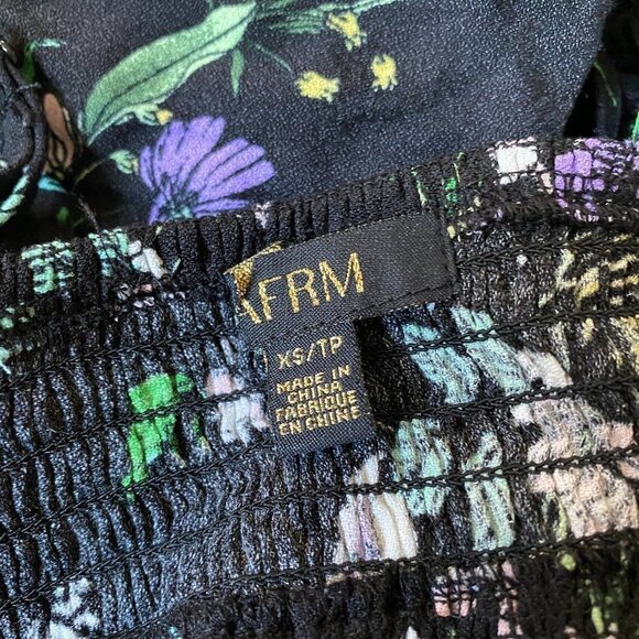 AFRM Bnwot Womens "Luka" Black Floral Cropped Top - Picture 9 of 9